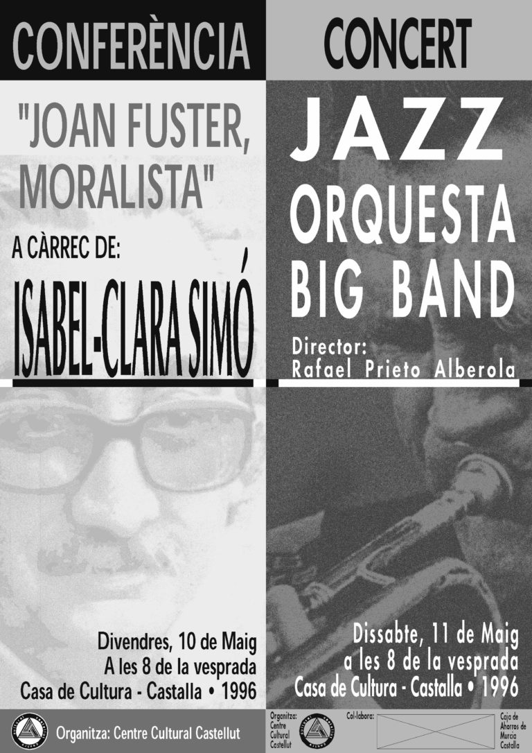 Conferència – Concert  “Joan Fuster, Moralista” a càrrec de Isabel-Clara Simó i Jazz Orquestra Big Band